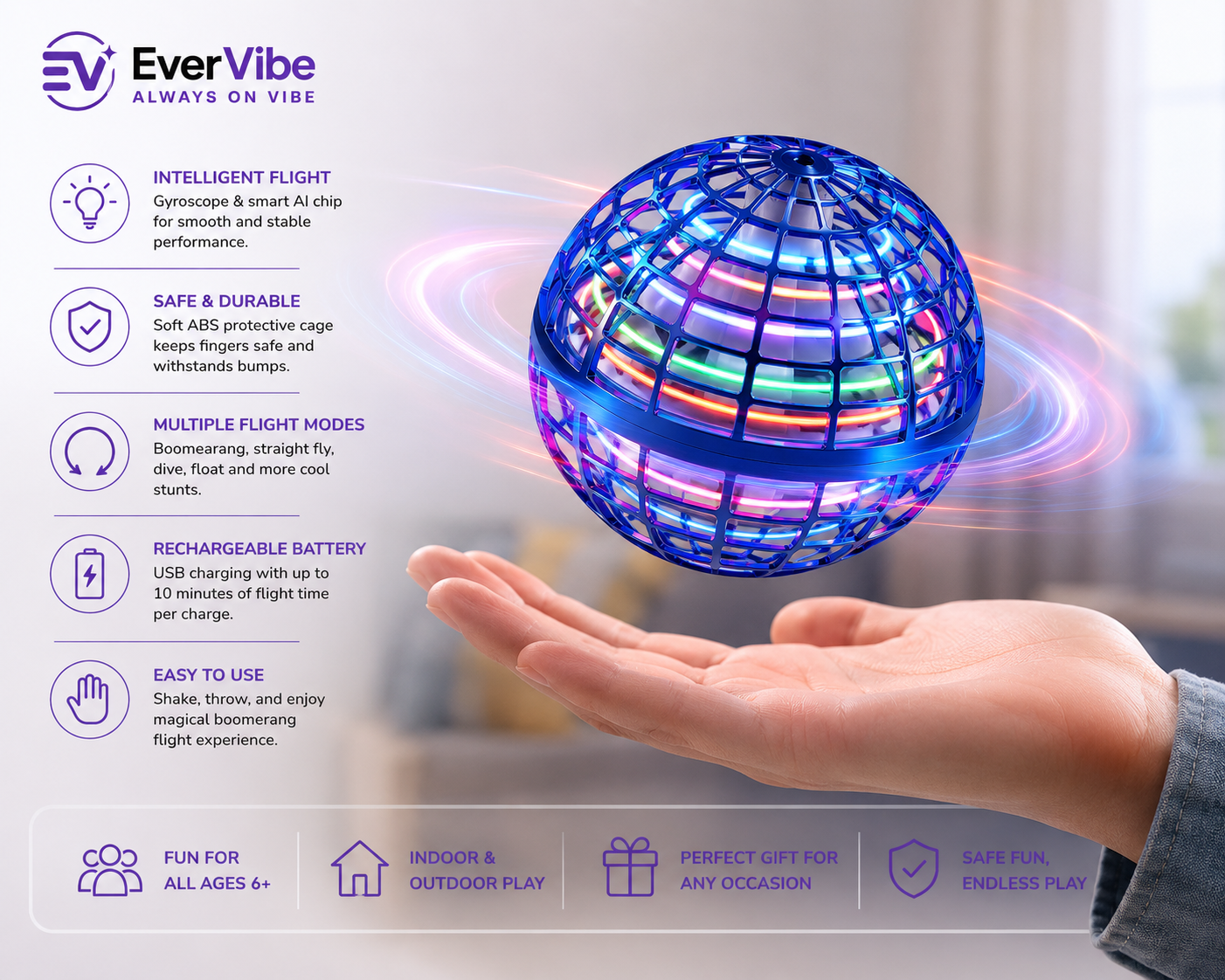 EverVibe™ Cosmic Fly Ball